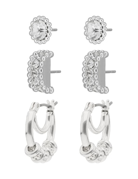 Set de aretes Napier Social Life con acabado pavé cristal