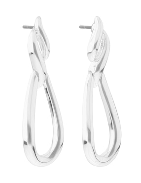 Aretes de llama Napier con acabado plateado