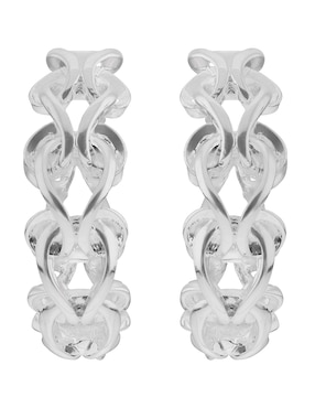 Aretes de aros Napier Silver Loops con acabado plateado