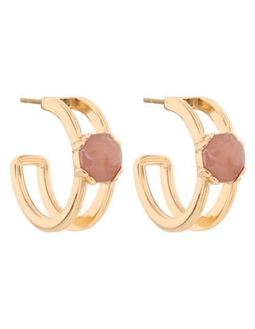 Aretes de letra c Napier con acabado brillante resina