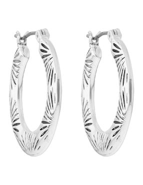Arracadas circulares Napier Basic Mtl Ears F2 con acabado plateado