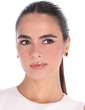 Aretes de círculo Napier con acabado brillante cristal