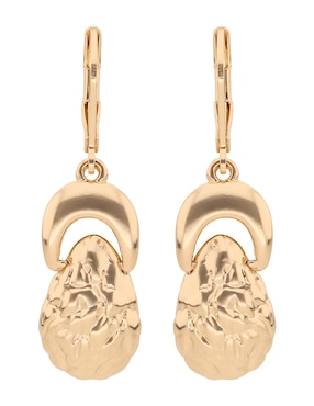 Aretes largos Napier Gold Textures con acabado brillante