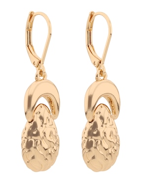 Aretes largos Napier Gold Textures con acabado brillante