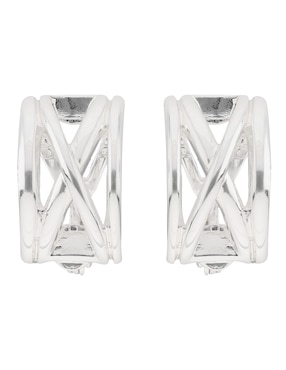 Aretes cortos circulares Napier Basic Mtl Ears F2 con acabado plateado