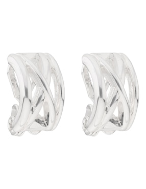 Aretes cortos circulares Napier Basic Mtl Ears F2 con acabado plateado