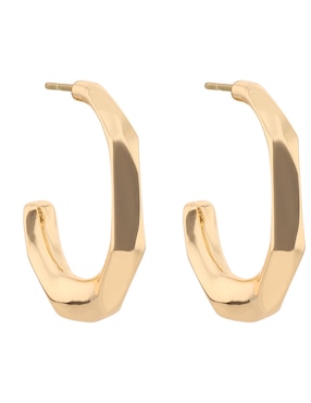 Aretes de letra c Napier con acabado brillante