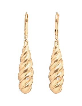 Aretes largos entrelazados Napier Basic Mtl Ears F2 con acabado pulido