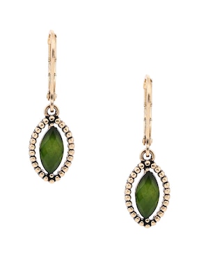 Aretes largos ovalados  napier tea time con acabado brillante