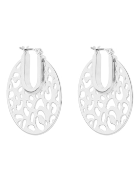 Aretes de aro ciruculares Nine West con acabado brillante