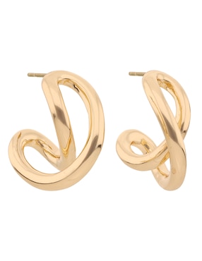Aretes de círculo Nine West con acabado brillante
