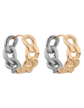 Aros Nine West Two Tone Armor con acabado brillante