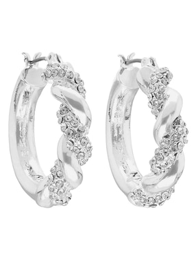 Aretes de círculo Nine West con acabado brillante