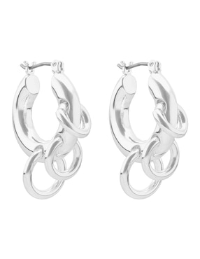 Aretes cortos circulares Nine West Metal Ears 25 con acabado brillante