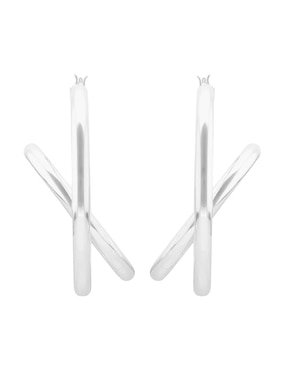 Aros Nine West Metal Ears 25 con acabado brillante