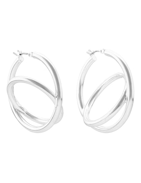 Aros Nine West Metal Ears 25 con acabado brillante