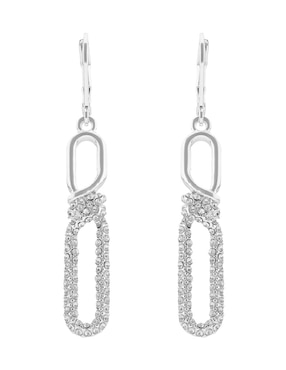 Aretes largos ovalados Nine West Social Ropes con acabado brillante