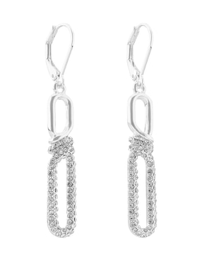 Aretes largos ovalados Nine West Social Ropes con acabado brillante