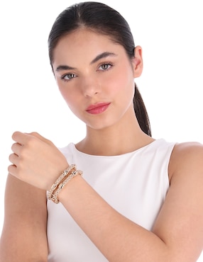 Multi-pulsera Napier Gold Textures con acabado brillante