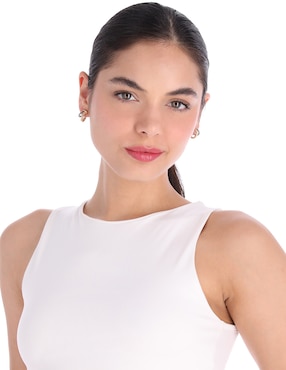 Set de aretes Nine West Two Tone Armor con acabado brillante