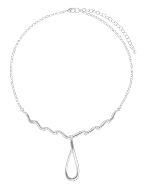 Collar de gota Napier Smooth Silver