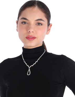 Collar de gota Napier Smooth Silver