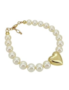 Anillo y pulsera de corazón Zvezda Éclair acabado baño de oro 18 k cristal