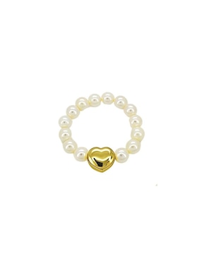 Anillo y pulsera de corazón Zvezda Éclair acabado baño de oro 18 k cristal