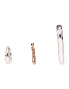 Set de aretes Anne Klein Mixed & Matched con acabado brillante cristal