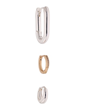 Set de aretes Anne Klein Mixed & Matched con acabado brillante cristal