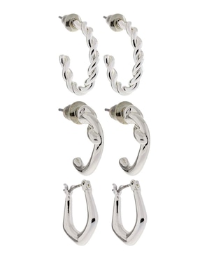Set de aretes Anne Klein Mixed & Matched con acabado texturizado cristal
