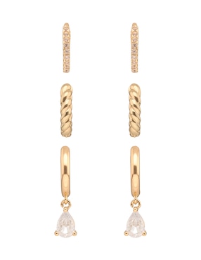 Aros Anne Klein Mixed & Matched con acabado texturizado cristal