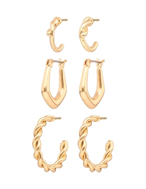 Set de aretes Anne Klein Mixed & Matched con acabado texturizado cristal