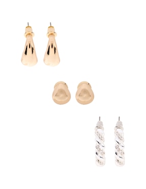 Set de aretes Anne Klein Mixed & Matched con acabado texturizado cristal