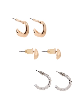 Set de aretes Anne Klein Mixed & Matched con acabado texturizado cristal