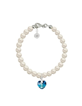 Collar y pulsera de corazón Zvezda Éclair de plata P925 cristal