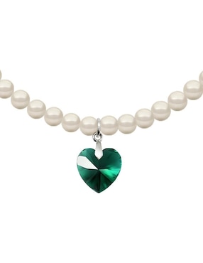 Collar de corazón Zvezda Éclair de plata P 925