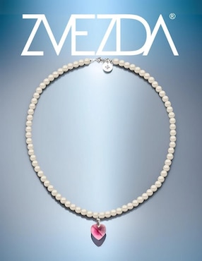 Collar de corazón Zvezda Éclair de plata P 925