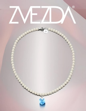 Collar y pulsera de corazón Zvezda Éclair de plata P925 cristal