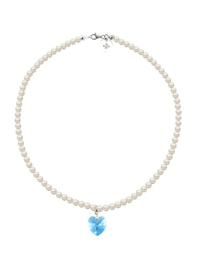 Collar y pulsera de corazón Zvezda Éclair de plata P925 cristal