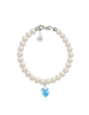 Collar y pulsera de corazón Zvezda Éclair de plata P925 cristal