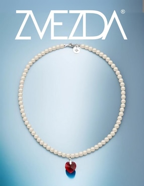 Collar y pulsera de corazón Zvezda Éclair de plata P925 cristal