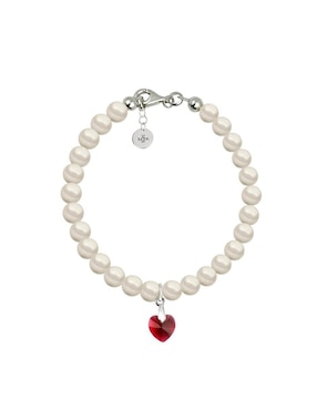 Collar y pulsera de corazón Zvezda Éclair de plata P925 cristal