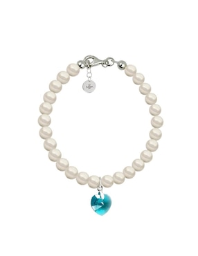 Collar y pulsera de corazón Zvezda Éclair de plata P925 cristal