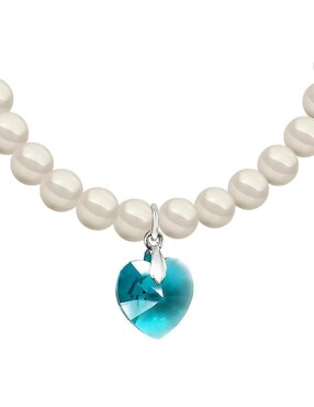 Collar y pulsera de corazón Zvezda Éclair de plata P925 cristal