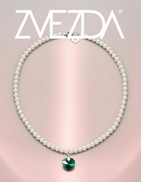 Collar y pulsera de corazón Zvezda Éclair de plata P925 cristal