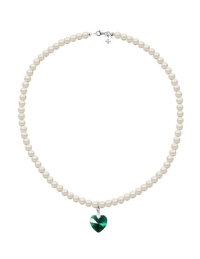 Collar y pulsera de corazón Zvezda Éclair de plata P925 cristal