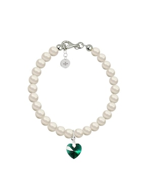 Collar y pulsera de corazón Zvezda Éclair de plata P925 cristal