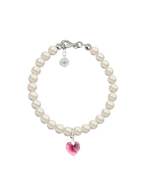 Collar y pulsera de corazón Zvezda Éclair de plata P925 cristal
