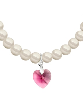 Collar y pulsera de corazón Zvezda Éclair de plata P925 cristal